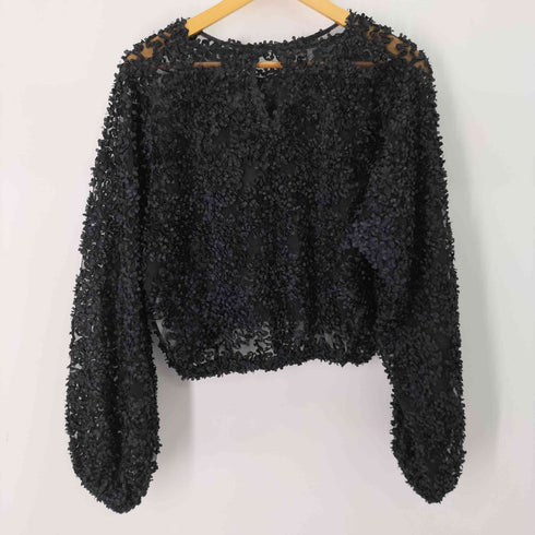 ザラ ZARA 3D立体フラワーモチーフ レースブラウス レディース JPN:L
